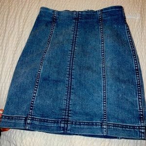 free people jean mini-skirt